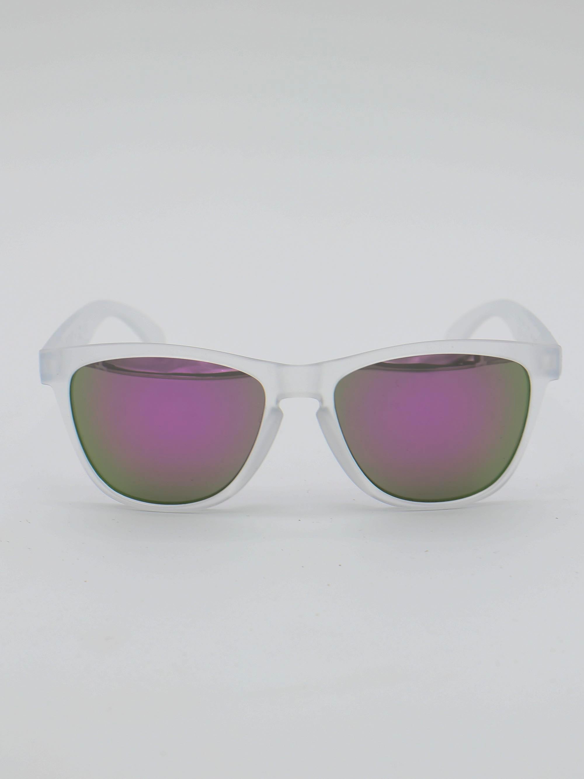 ORDA The MT – Frosted Clear Artix Armour Frame with Purple Mirrored Chromo Vue™ Lens Sunglasses