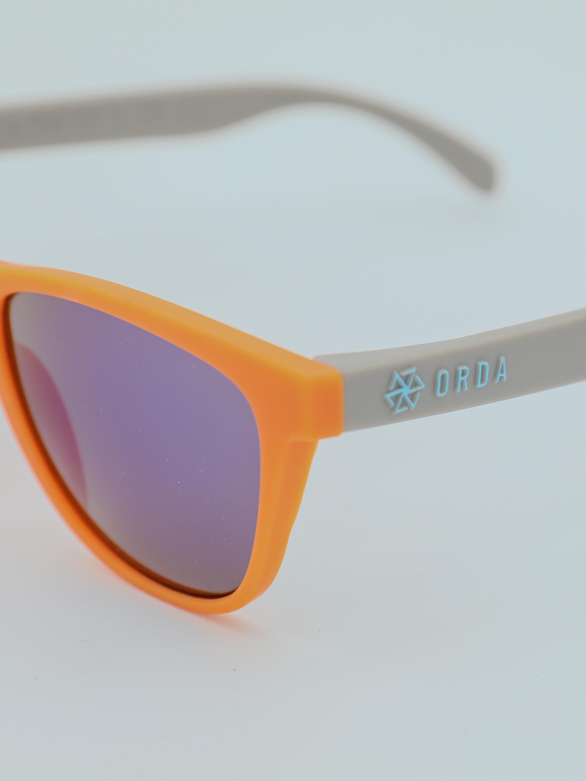 ORDA The MT – Grey / Orange Velo Grip Frame with Mirrored Blue Chromo Vue™ Lens Sunglasses
