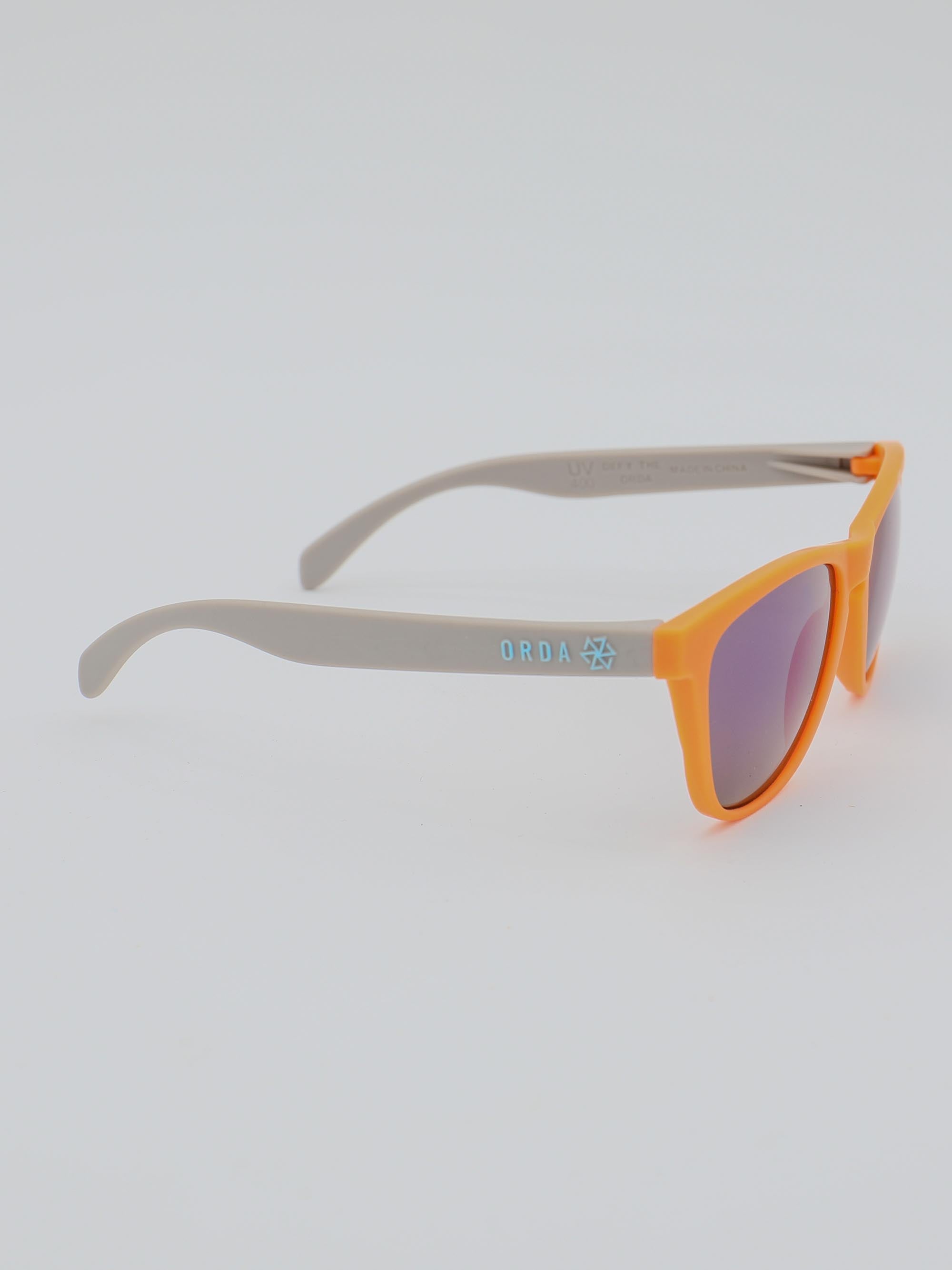 ORDA The MT – Grey / Orange Velo Grip Frame with Mirrored Blue Chromo Vue™ Lens Sunglasses