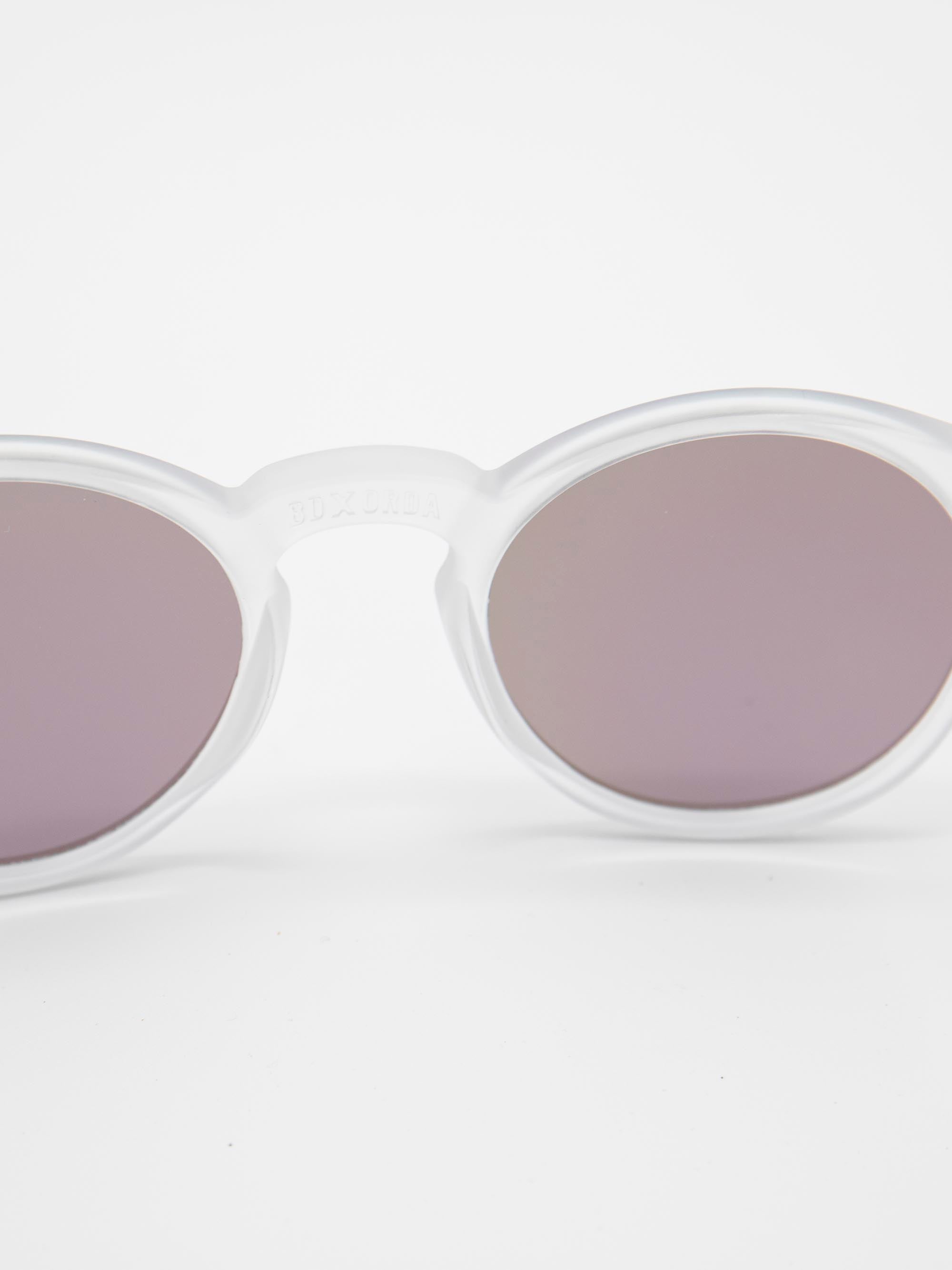 ORDA BD Classic – Frosted Clear Velo Grip Frame with Mirrored Green Chromo Vue™ Lens Sunglasses