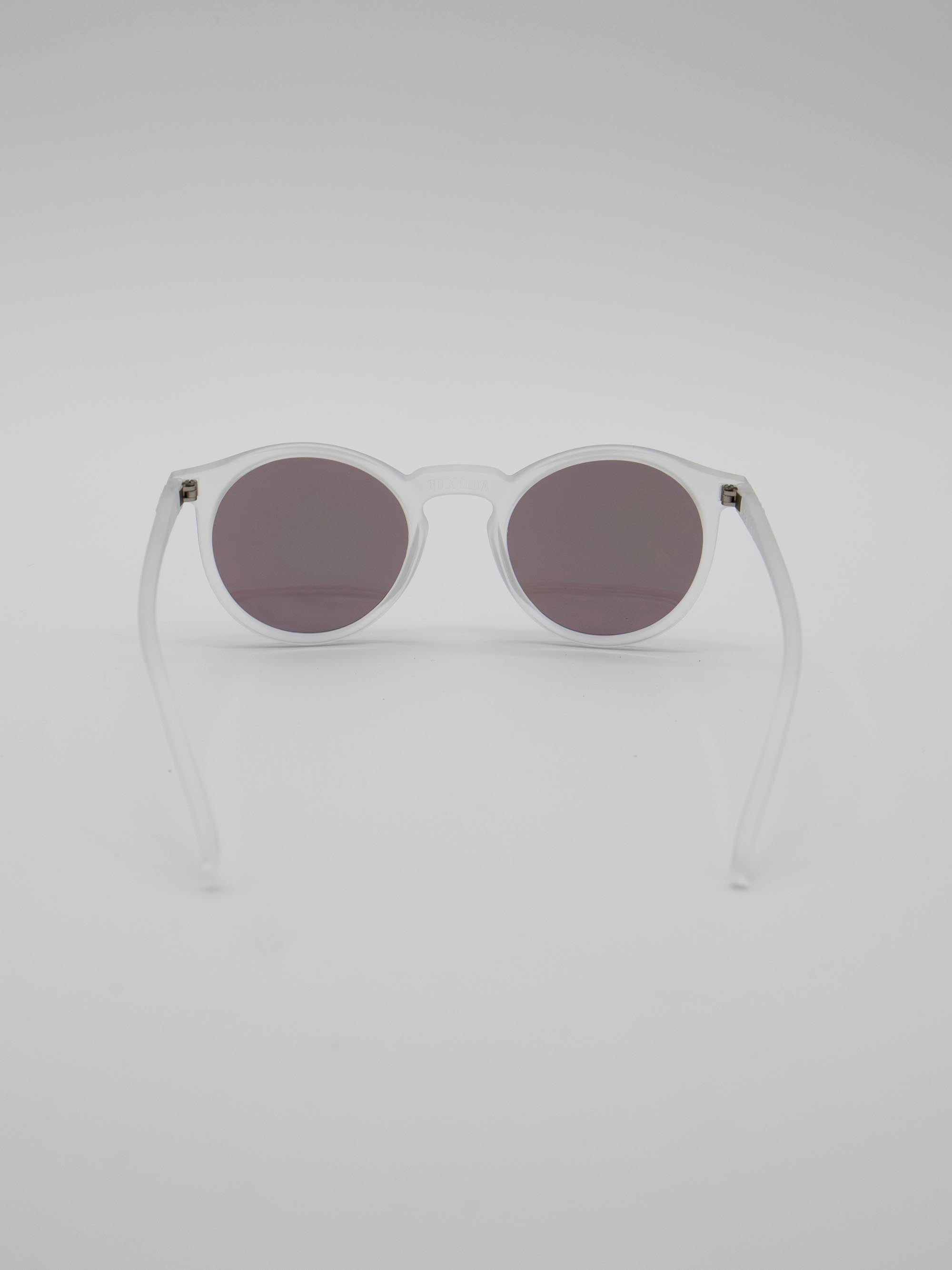 ORDA BD Classic – Frosted Clear Velo Grip Frame with Mirrored Green Chromo Vue™ Lens Sunglasses