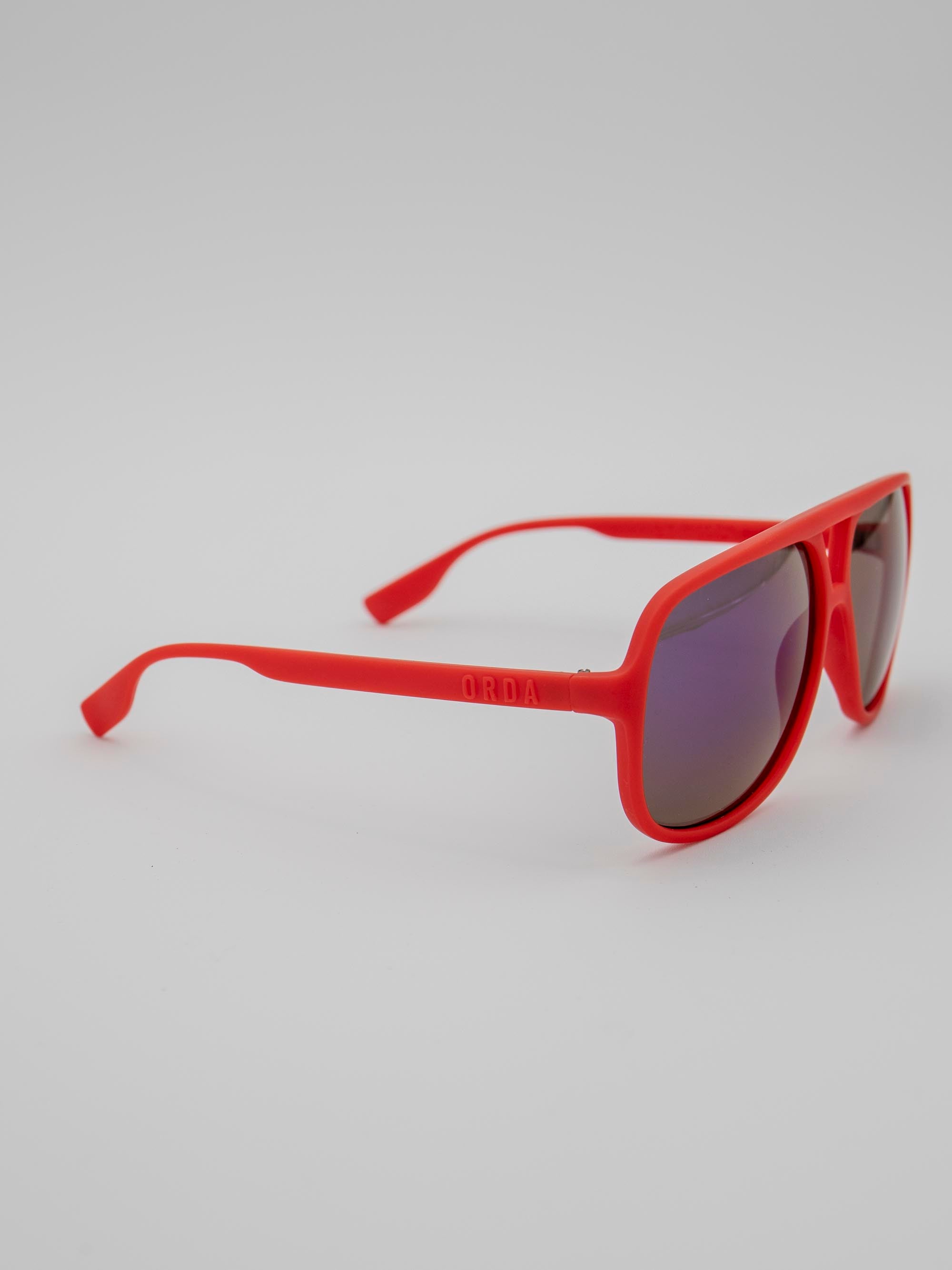 ORDA Leftside – Red Velo Grip Frame with Mirrored Purple Chromo Vue™ Lens Sunglasses