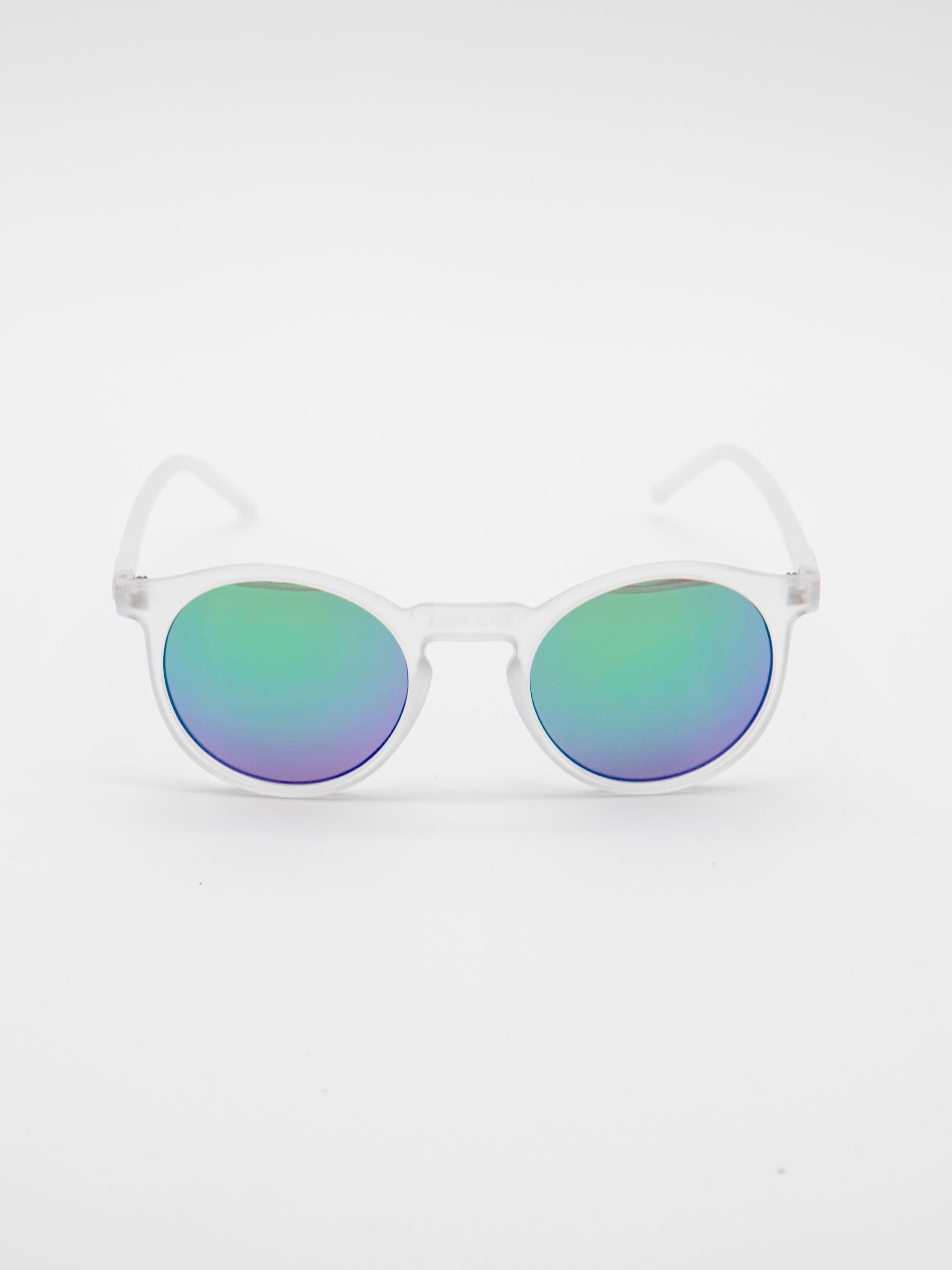 ORDA BD Classic – Frosted Clear Velo Grip Frame with Mirrored Green Chromo Vue™ Lens Sunglasses